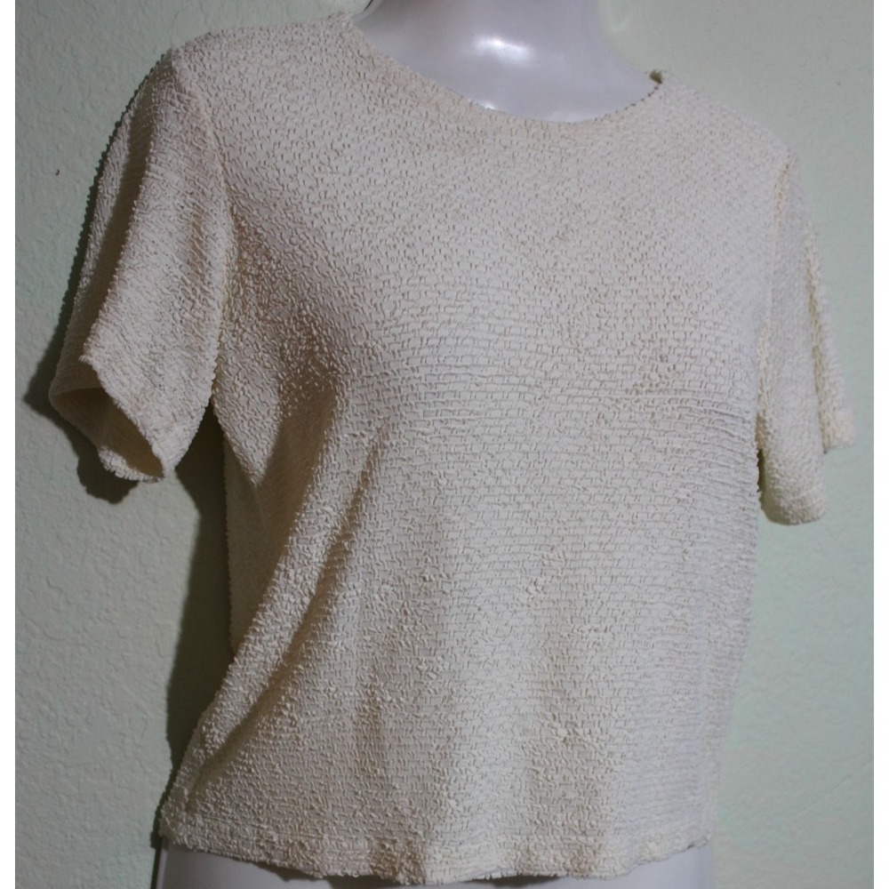 Gemilli Shell Top Blouse Textured Layer Professional Timeless Classic SZ Medium
